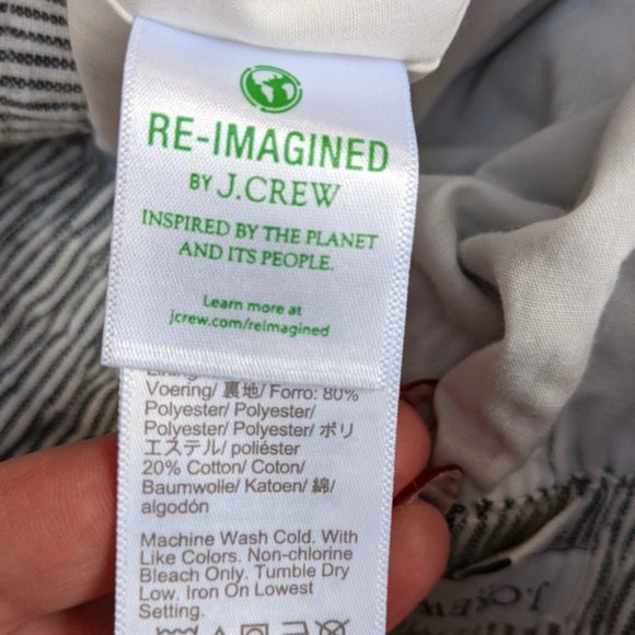 J. Crew Linen Cotton Blend Pinstriped Paper Bag Pull On Skirt Size Small - Picture 9 of 10